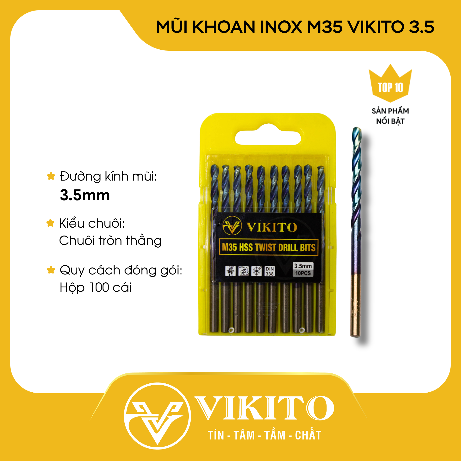 Mũi khoan inox M35 VIKITO 3.5
